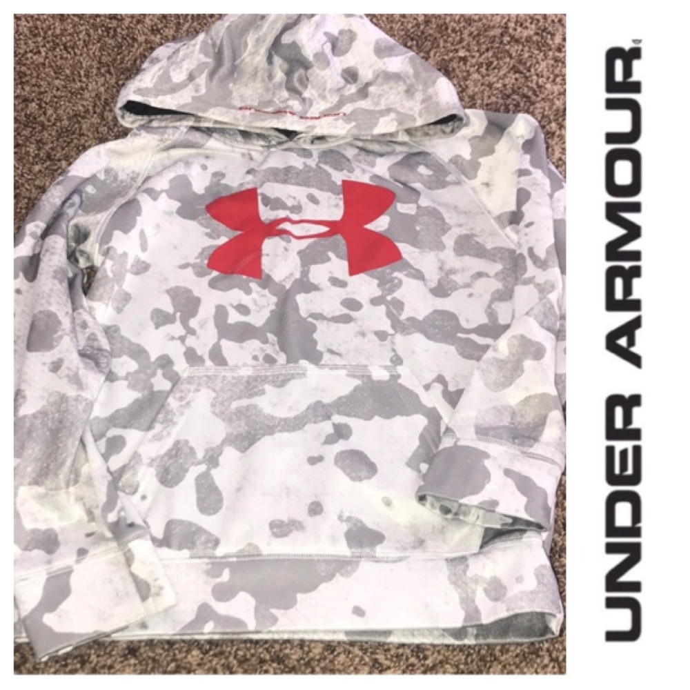 Under Armour Youth 7 Grey / Red / White Camo 4054 - Picture 2 of 5